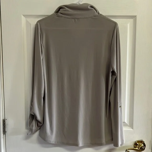 Anne Klein Gray Zip-Up Top - Picture 6 of 6